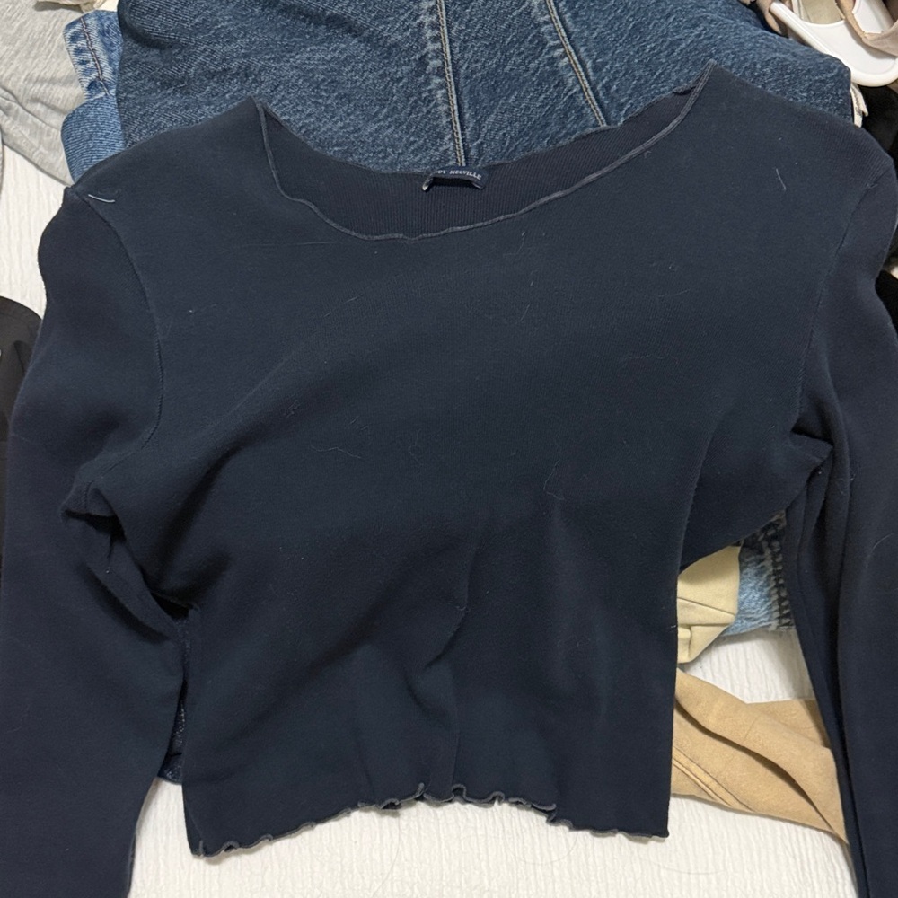 Brandy Melville Elegant Navy Women's Top
